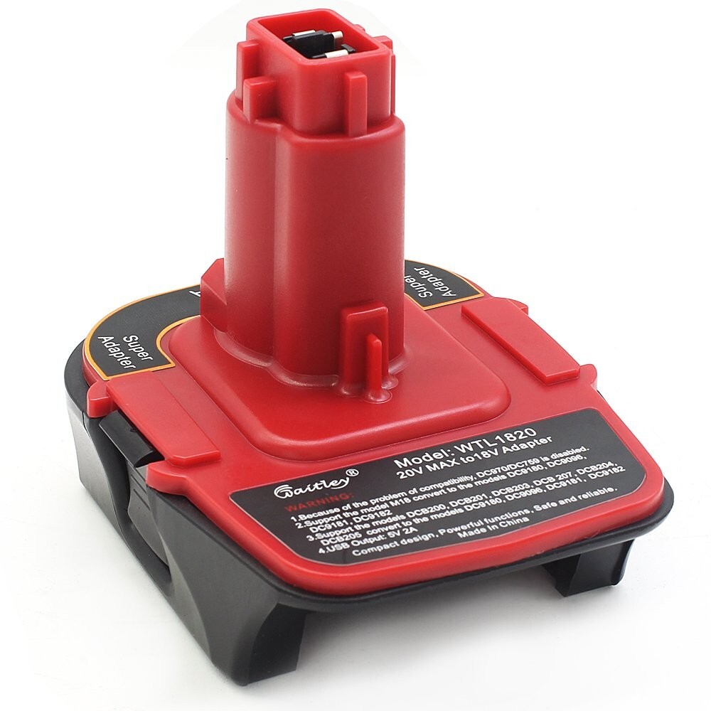 Battery Adapter for Dewalt DCA1820 18V 20V Converter with USB Power Bank