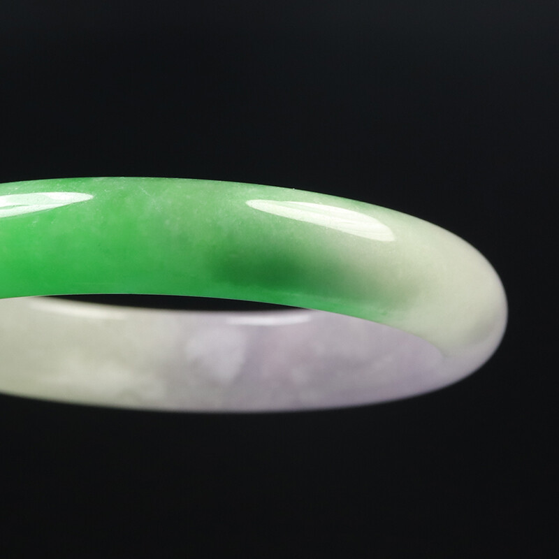 58mm Lavender Purple Green Jadeite Jade Bangle Bracelet Burma Jadeite 12513