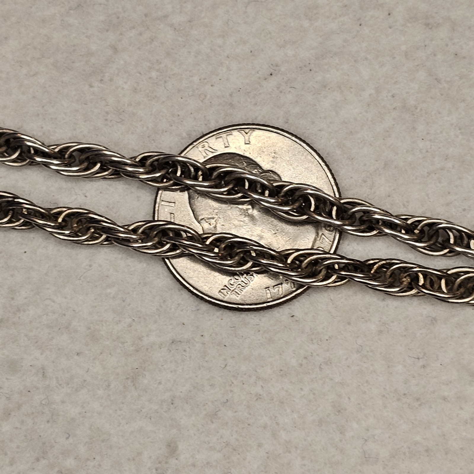 925 Milor Italy Sterling Silver 4.7mm Rope Chain 24” 28g Solid Mens