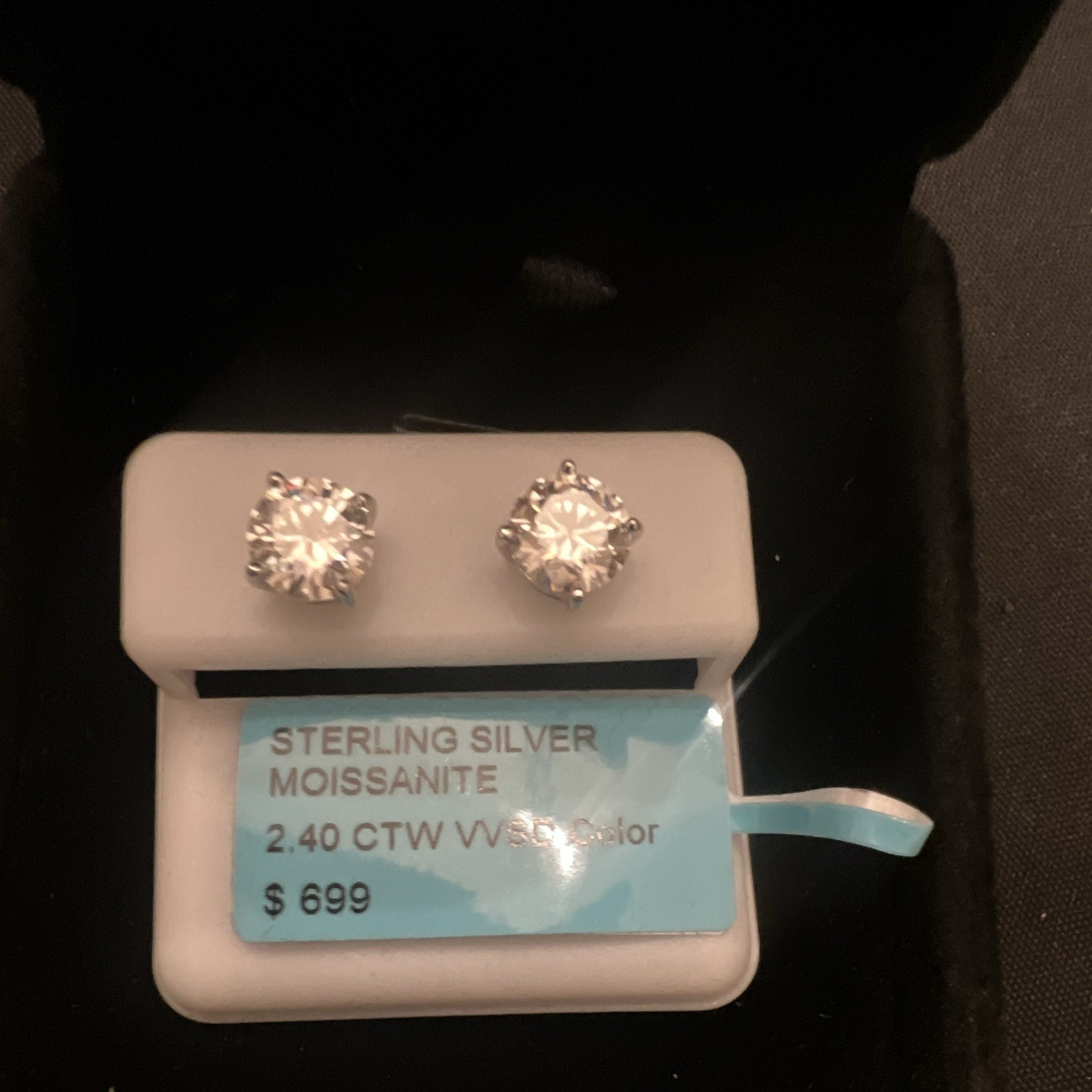 HUGE 11.16 ctw VVS1 Round Cut Moissanite Halo 925 Sterling Silver Stud Earrings