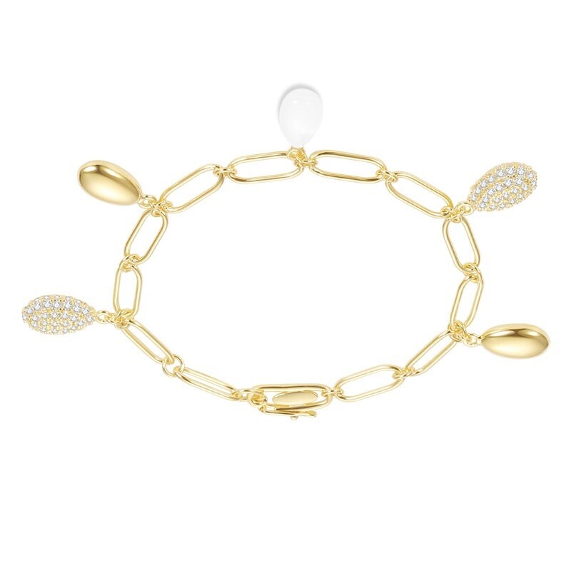 Arista 5 Charm Bracelet 1.56ct Moissanite Sterling Silver 14k gold vermeil Gift