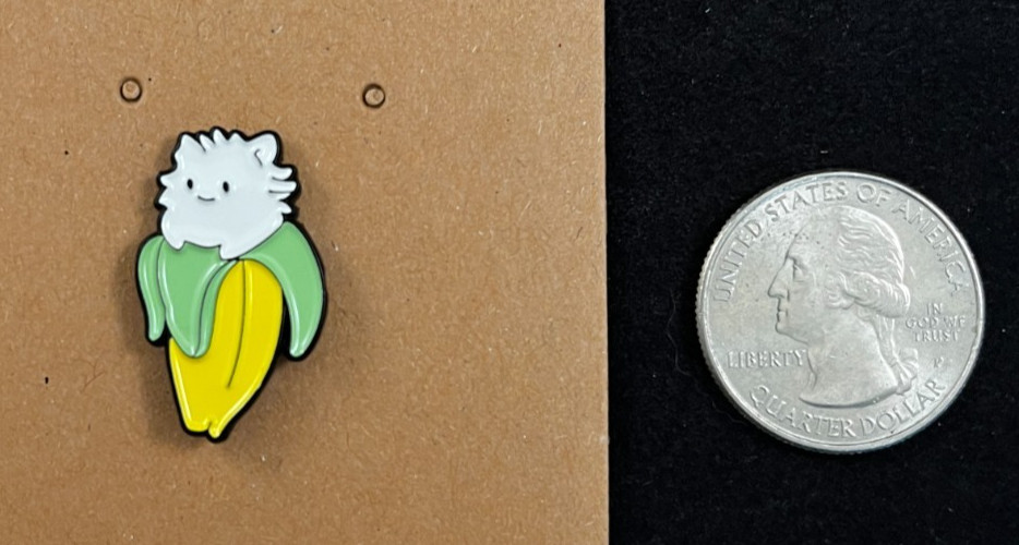 Banana Cat – Enamel Pin – Novelty – Food – About 1 Inch High