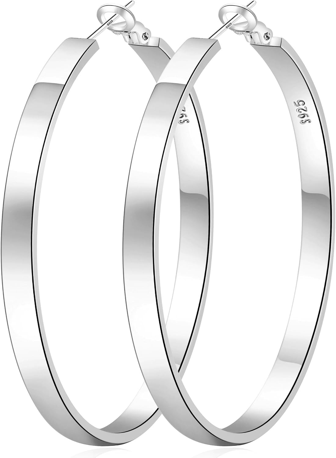 Silver Hoop Earrings for Women – Sterling Silver & 14K Gold Plated – Hypoallerge