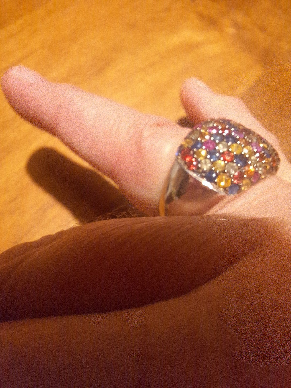 EFFY Splash 925 Sterling Silver Multi-Color Sapphire Pavé Band Ring Size 9