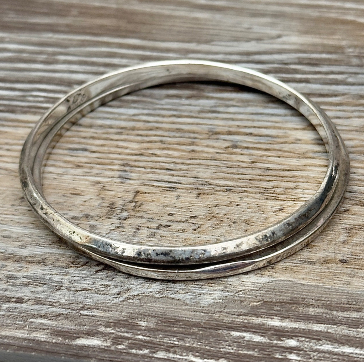 Taxco Mexico Alpaca Modernist Bangle Bracelets Lot Of 2 Untested Not Guaranteed