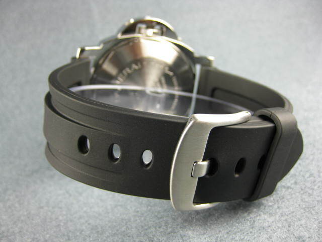 New 24mm Black PU Rubber Strap Tang Diver Band 22mm Tongue Buckle PANERAI 24 mm