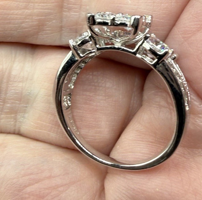 Brilliance Fine Jewelry Sterling Wedding Ring Size 7 – Simulated Diamond