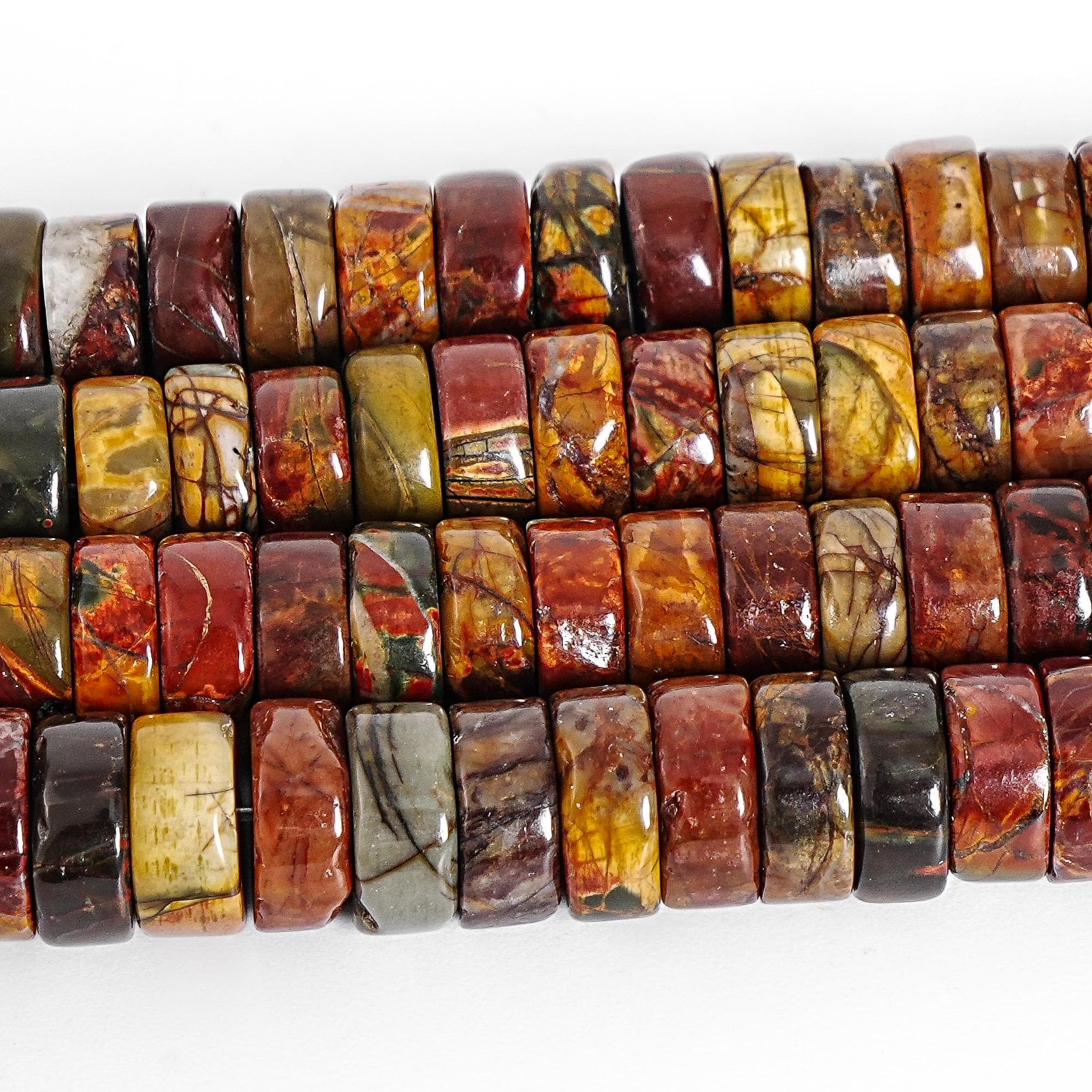 Multicolor Picasso Jasper Disc Heishi Beads AAA Loose Beads 4X2 6X3 8X3 10X4MM