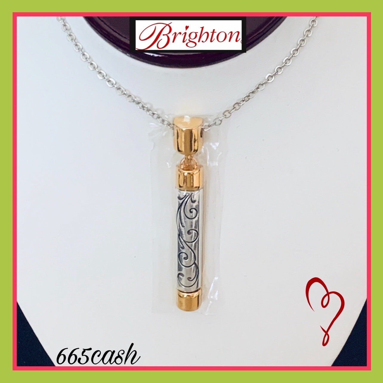 Brighton Collectibles Venezia Slim Necklace Swarovski JL6692 Silver & Gold NWT