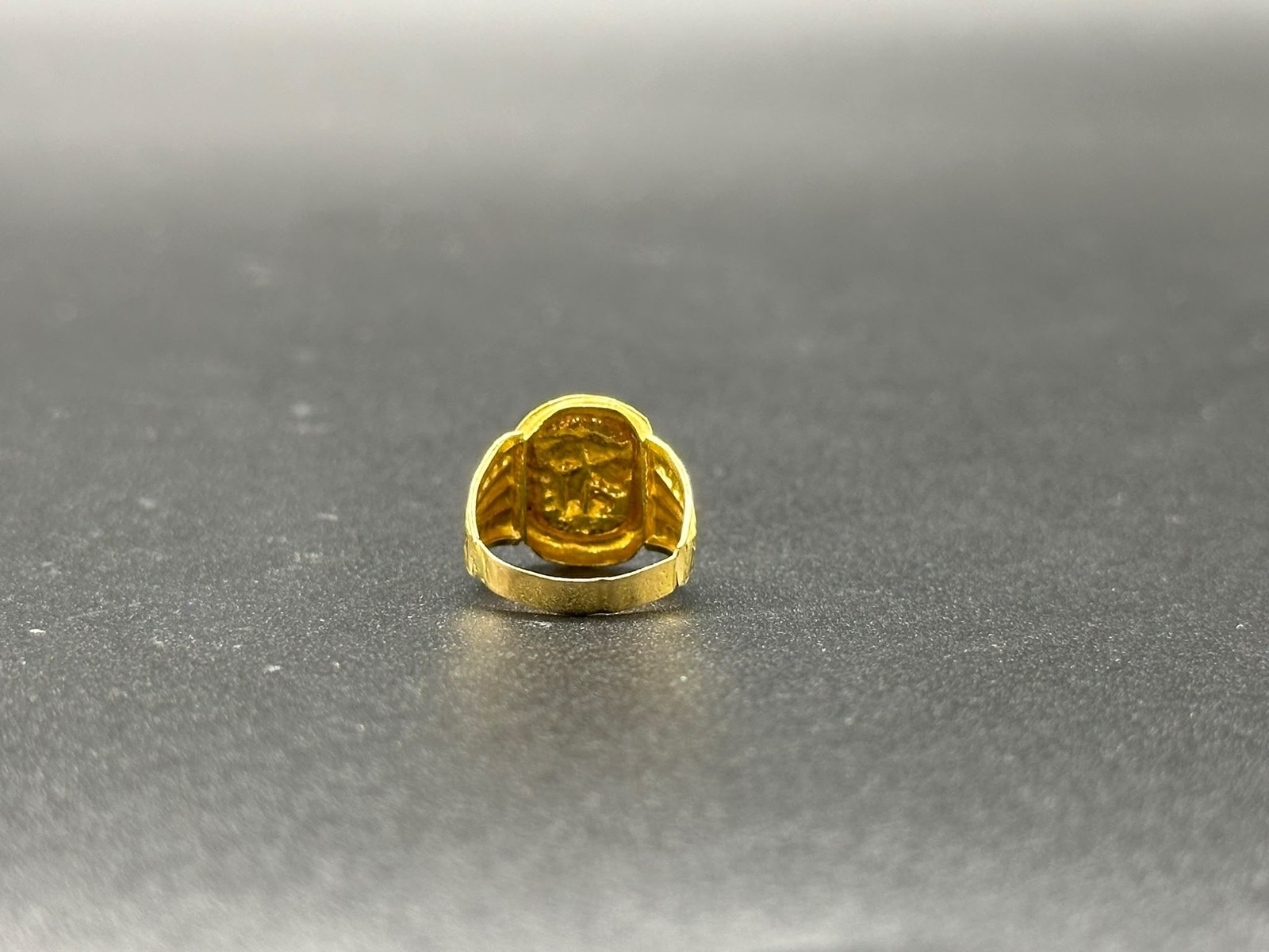 Unisex 22ct Yellow Gold Pattern Ring