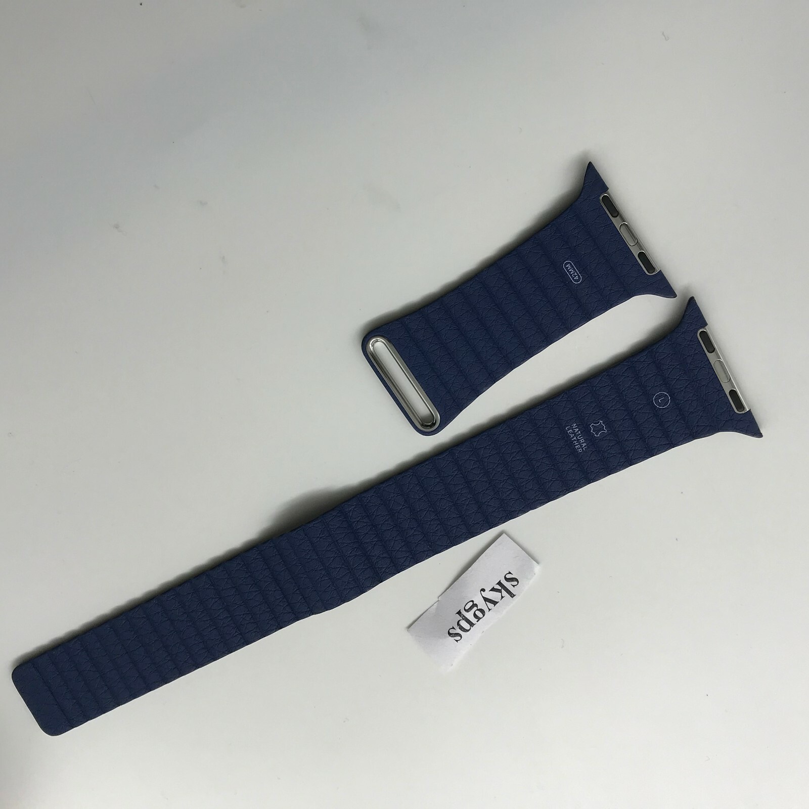 Original Apple Watch Series7 Leather Loop Band 42mm 44MM Bright Blue Large Strap