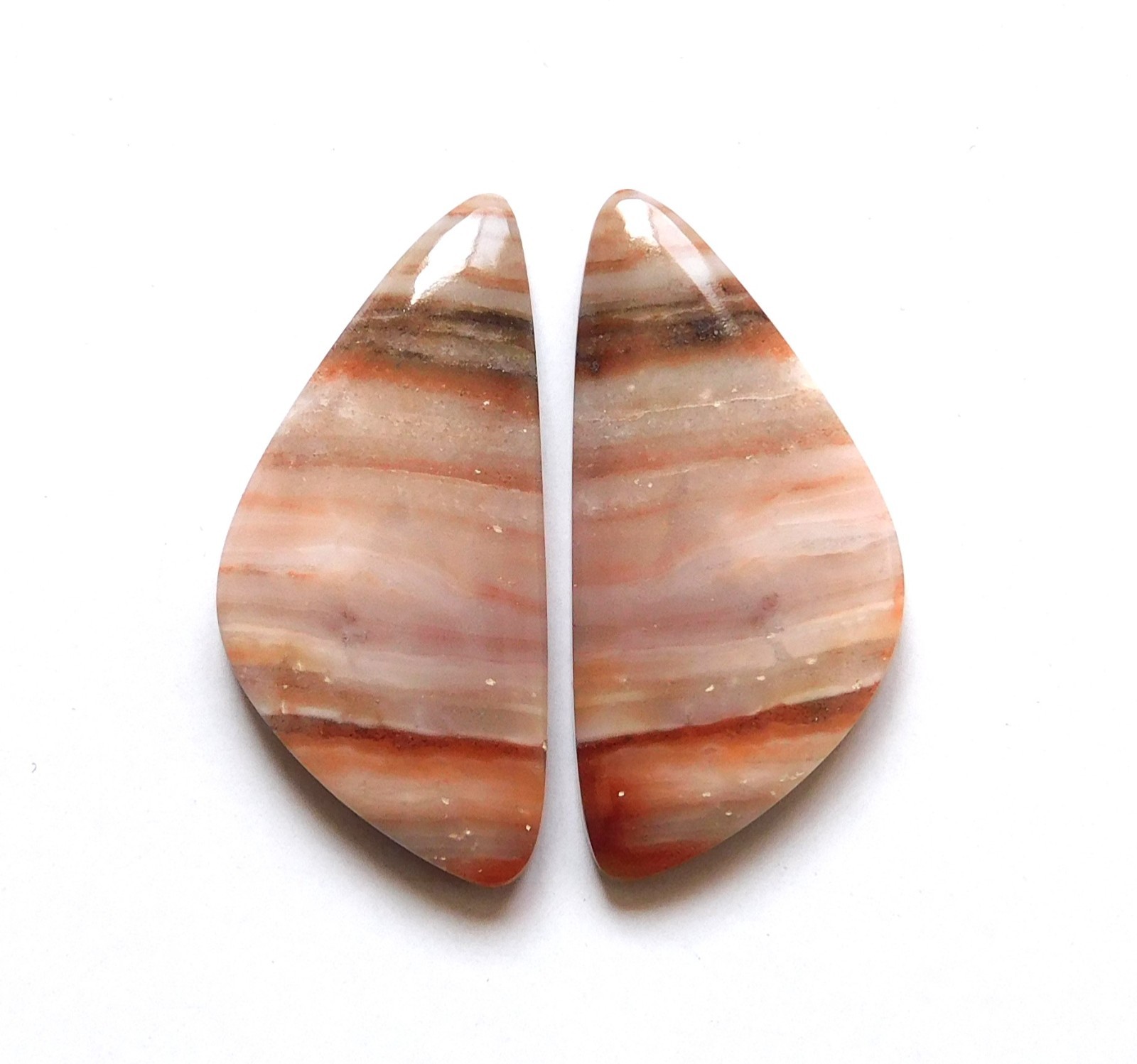 28.10Cts Natural Jasper(29.9mmx14.2mm each)Cabochon Match Pair YC02
