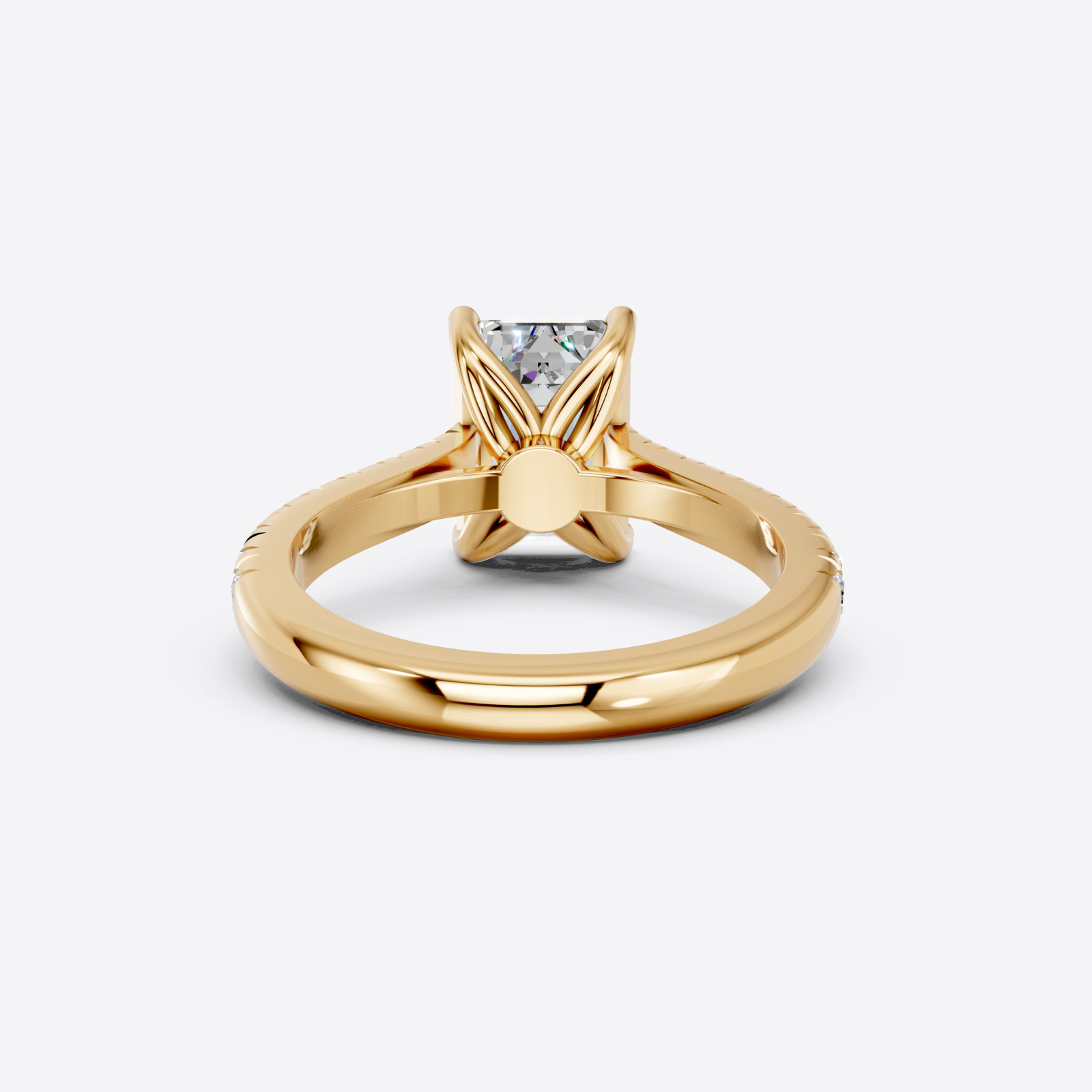 IGI 3.17 CT F VS1 Emerald Cut Lab Grown Diamond Engagement Ring 14k White Gold