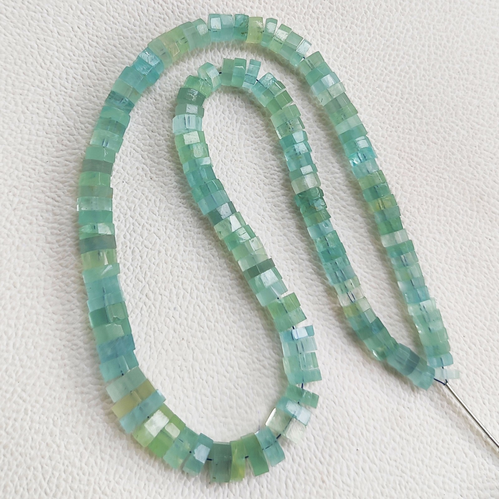 Brazil Aquamarine Faceted Bolt Shape Beads 6mm-10mm Size Gems 16″ Strand