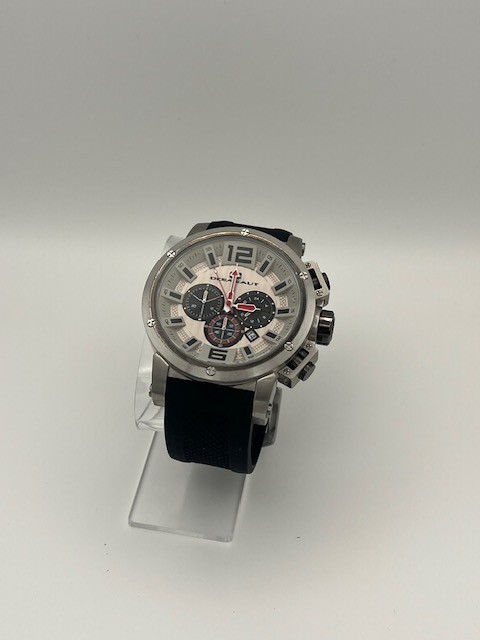 Oceanaut Men’s Watch Quartz Chronograph Dial Black Rubber Strap OC2120
