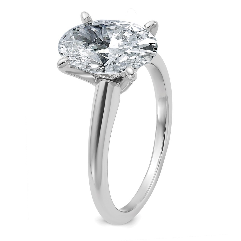 14k White Gold 3Ct Oval Cut Moissanite Solitaire Engagement Ring Size 7