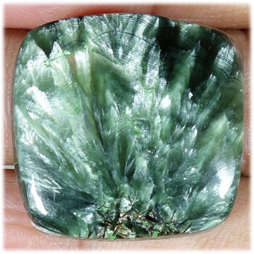 39.95 Cts Natural Cushion Cabochon Green Seraphinite Chakra Healing Pendant Gems
