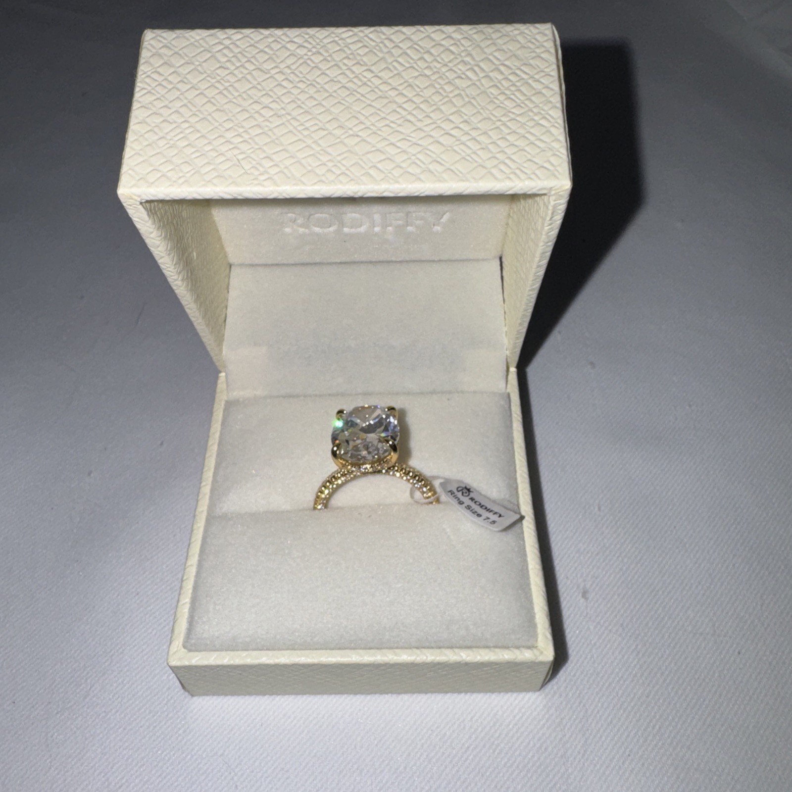 RODIFFY 5CT/6.5CT/8CT S925 Silver Oval Cut Cubic Zirconia Promise Ring for Women