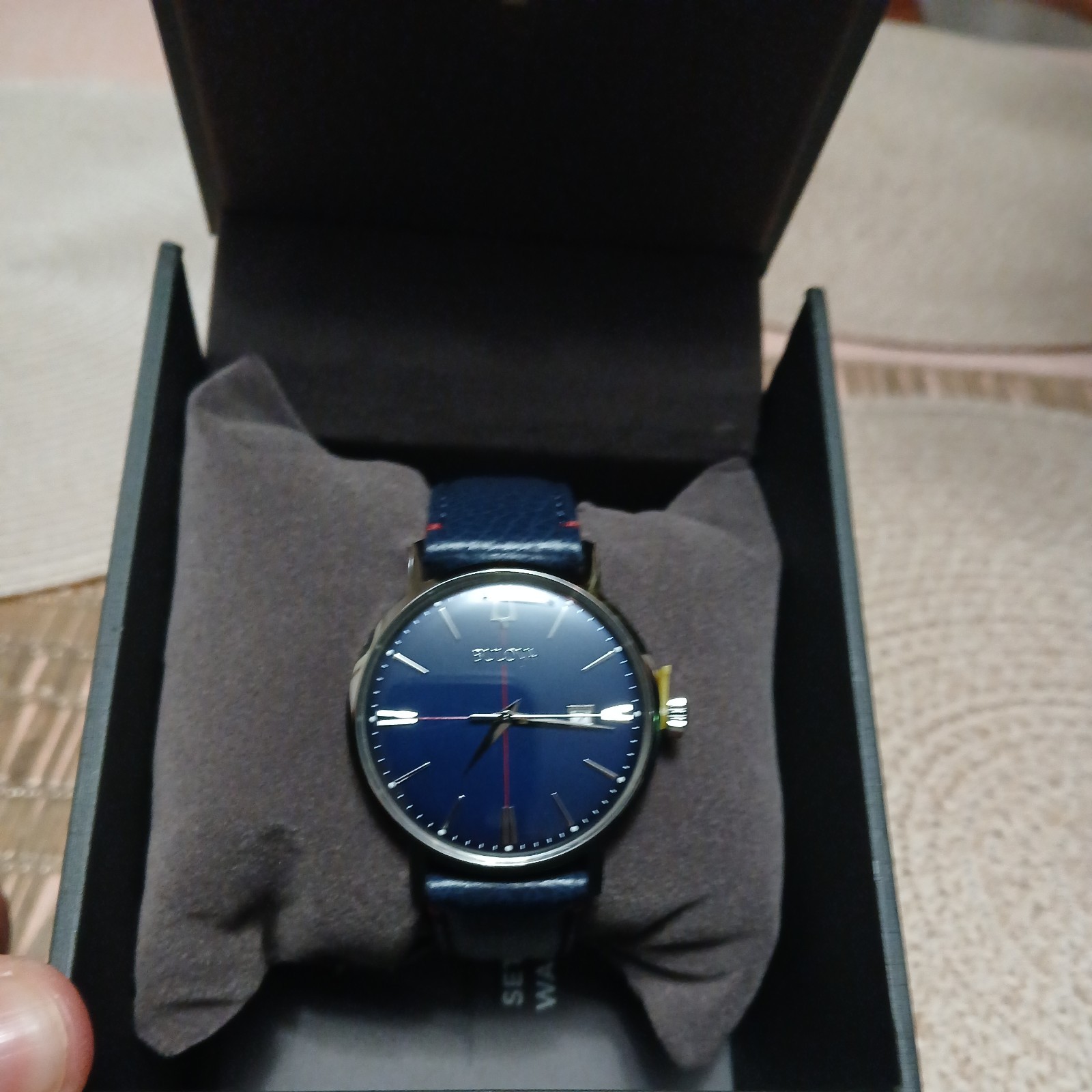 New Bulova Men’s Aerojet Classic Calendar Quartz Blue Leather Watch
