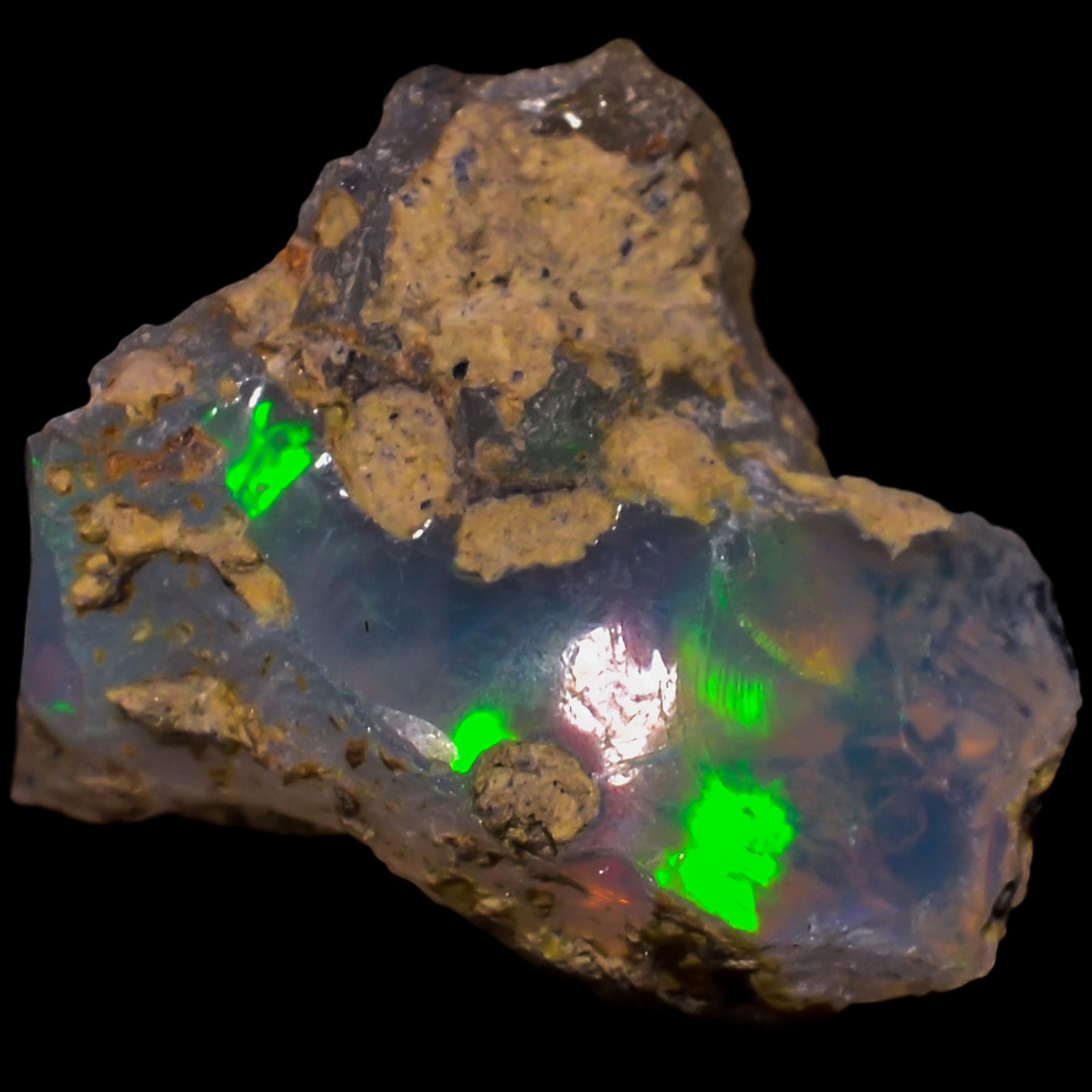 100% Natural Welo Fire Ethiopian Opal Rough Gemstone 5 Ct. 15X11X8 mm EE-42937