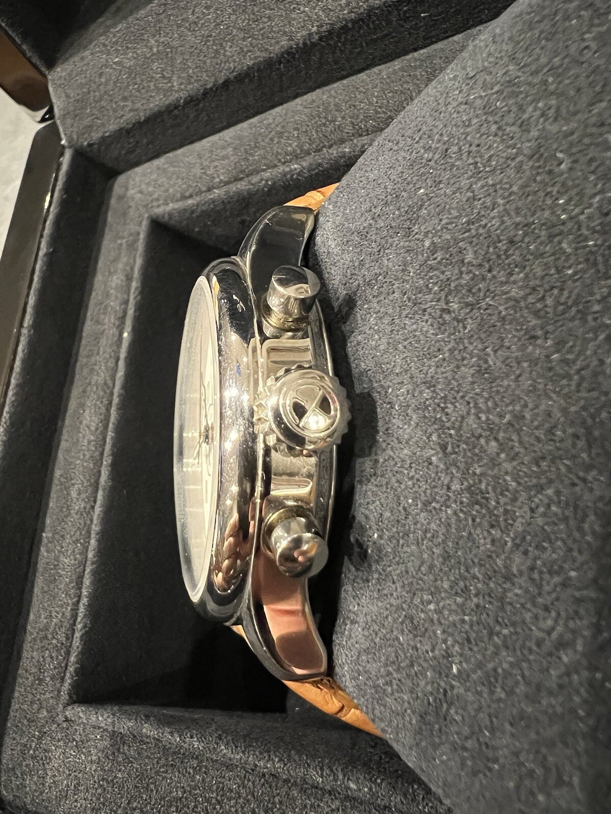Ernst Benz Chronolunar 47mm White Dial with Brown Leather Band