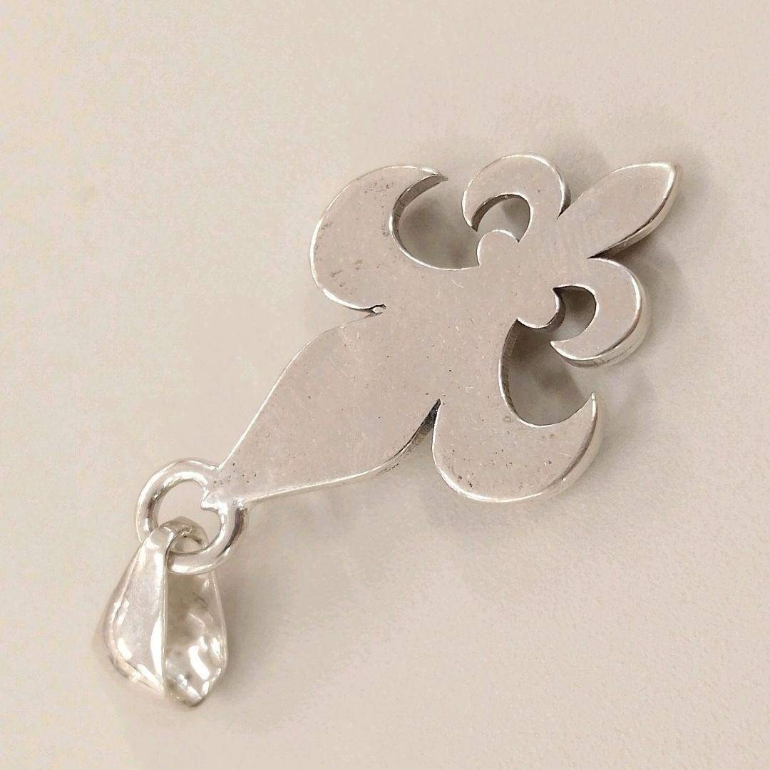 Excellent+++ GORBE/Golbe Sterling Silver 925 Fleur-de-lis Pendant, Made in Italy