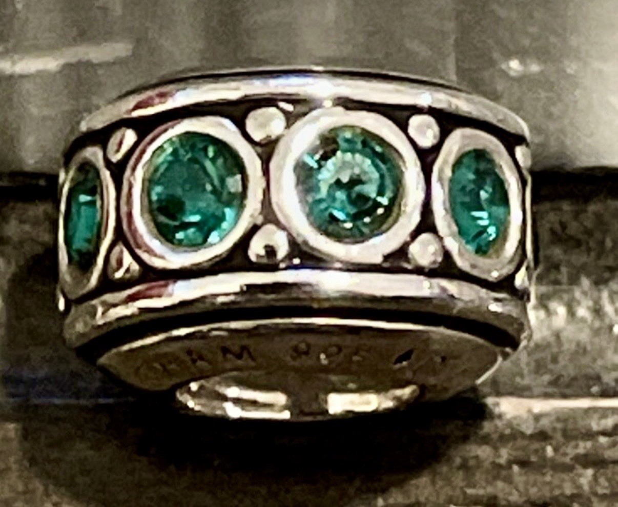 Chamilia Sterling Silver Green Crystal Charm Bead SPACER 925 CHAM