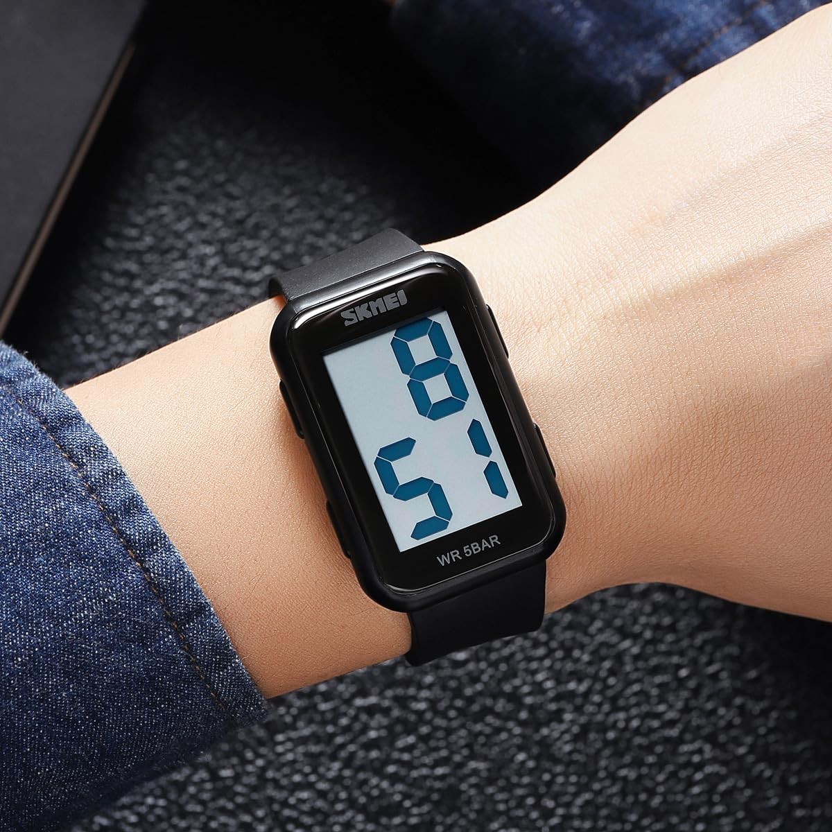 Large Display Waterproof Digital Watch for Men & Women – Stylish & Durable Timep