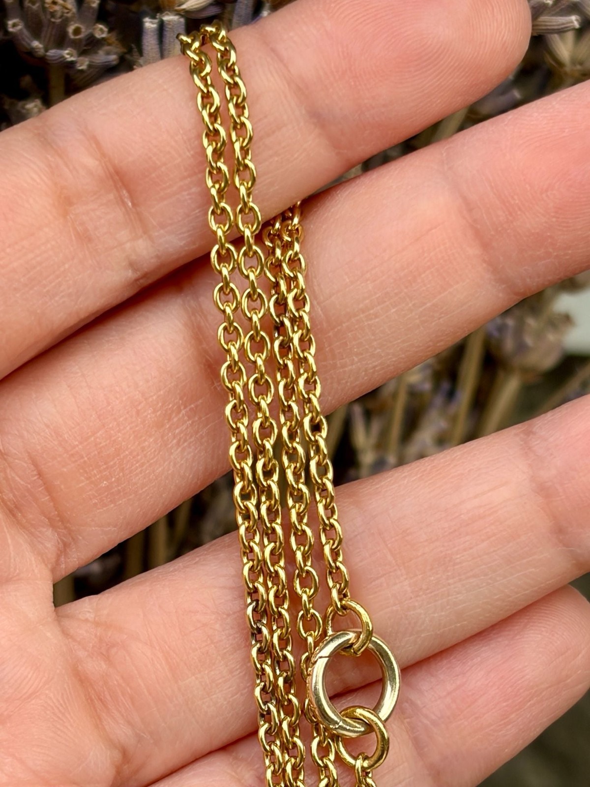 14K Yellow Gold Vintage Long Cable chain