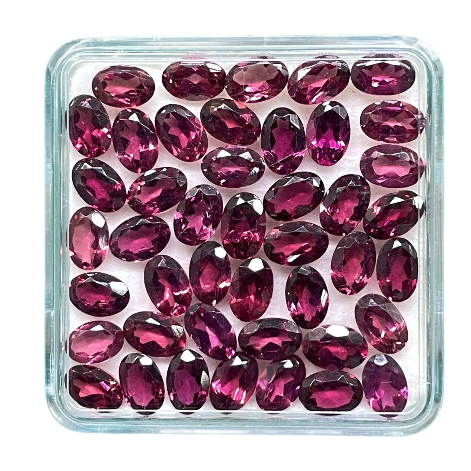 25 Pcs Natural Rhodolite Garnet 6x4mm Oval Cut Loose Untreated Gemstones Lot