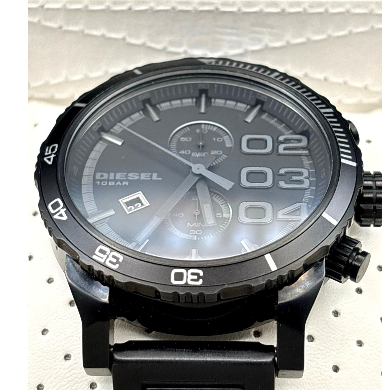 Diesel DZ4326 Men’s Double Down Chronograph Black Stainless Steel Watch NWOT