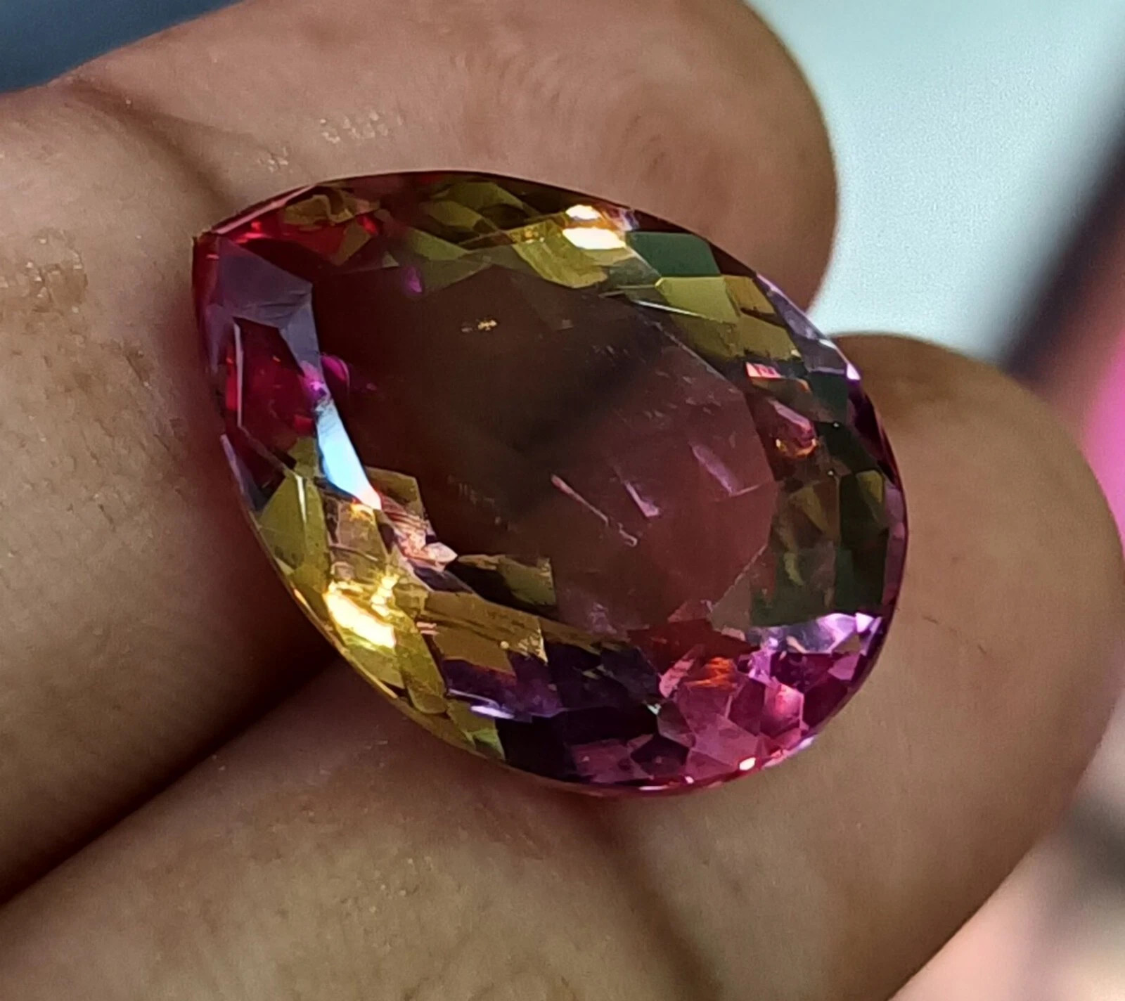 Turkish Natural 18.75 Ct Pear Cut Zultanite 7 Color Changing Best Offer Gemstone