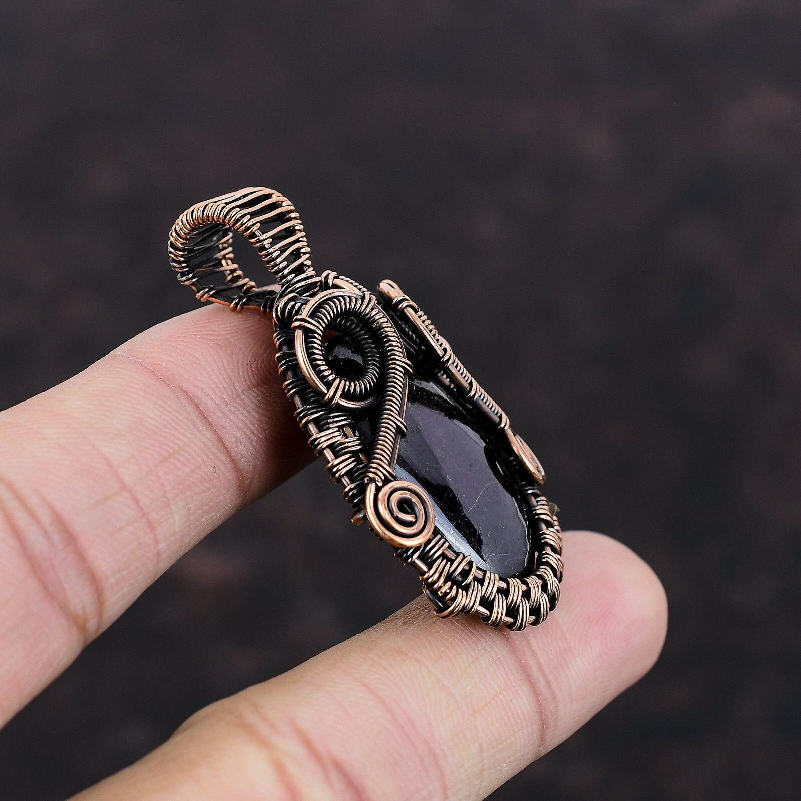 Women Day Gift Sugilite Wire Wrapped Pendant Handcrafted Copper Ethnic 1.97″
