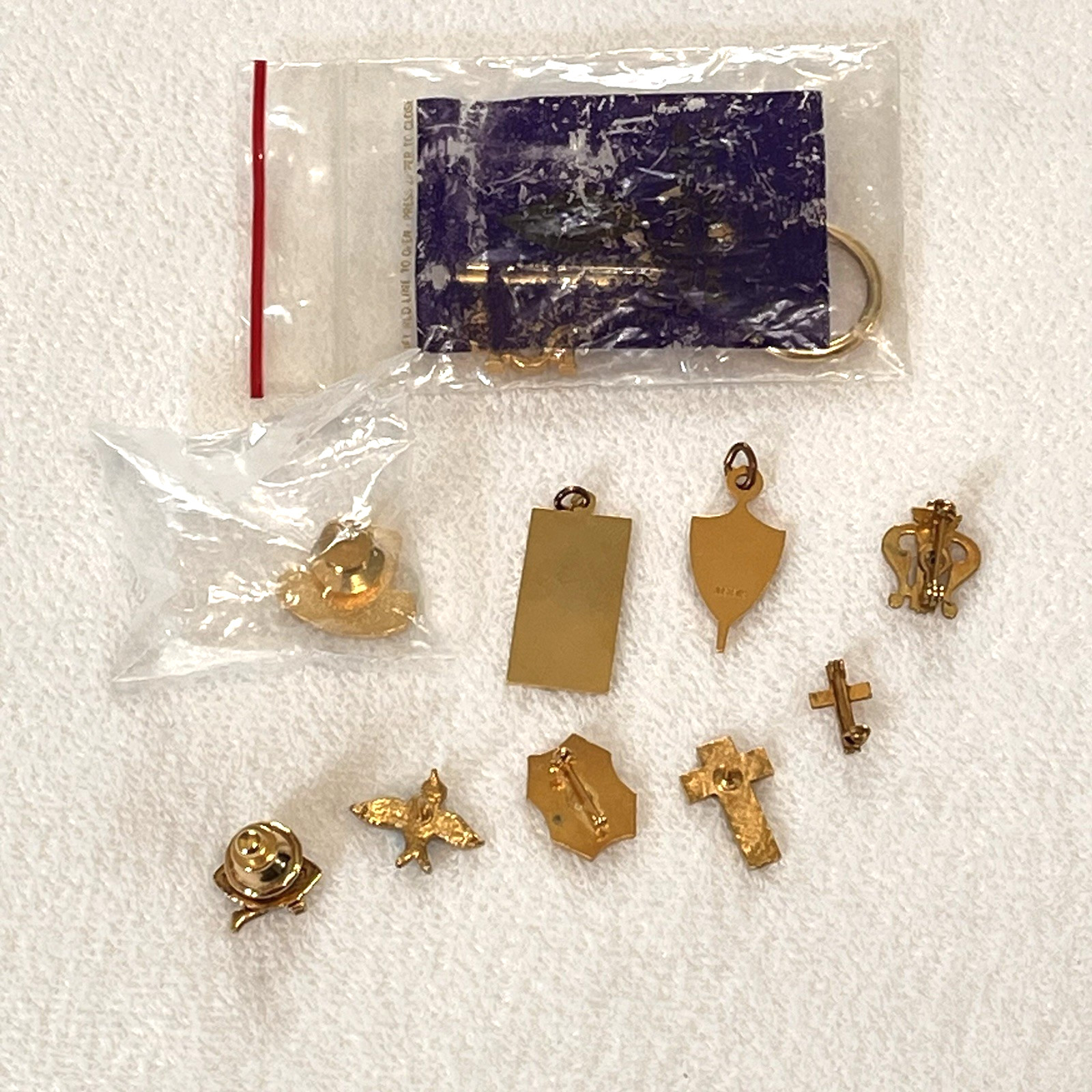 Collection Vintage Junk Drawer Lot Tie Bars Lapel Pins Single Cufflinks 38 Items