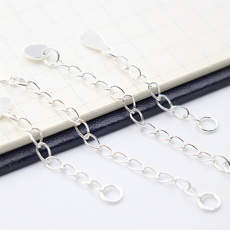 2/5 Pieces 5cm/2″ 925 Sterling silver Extension Chain Necklace Extender Findings