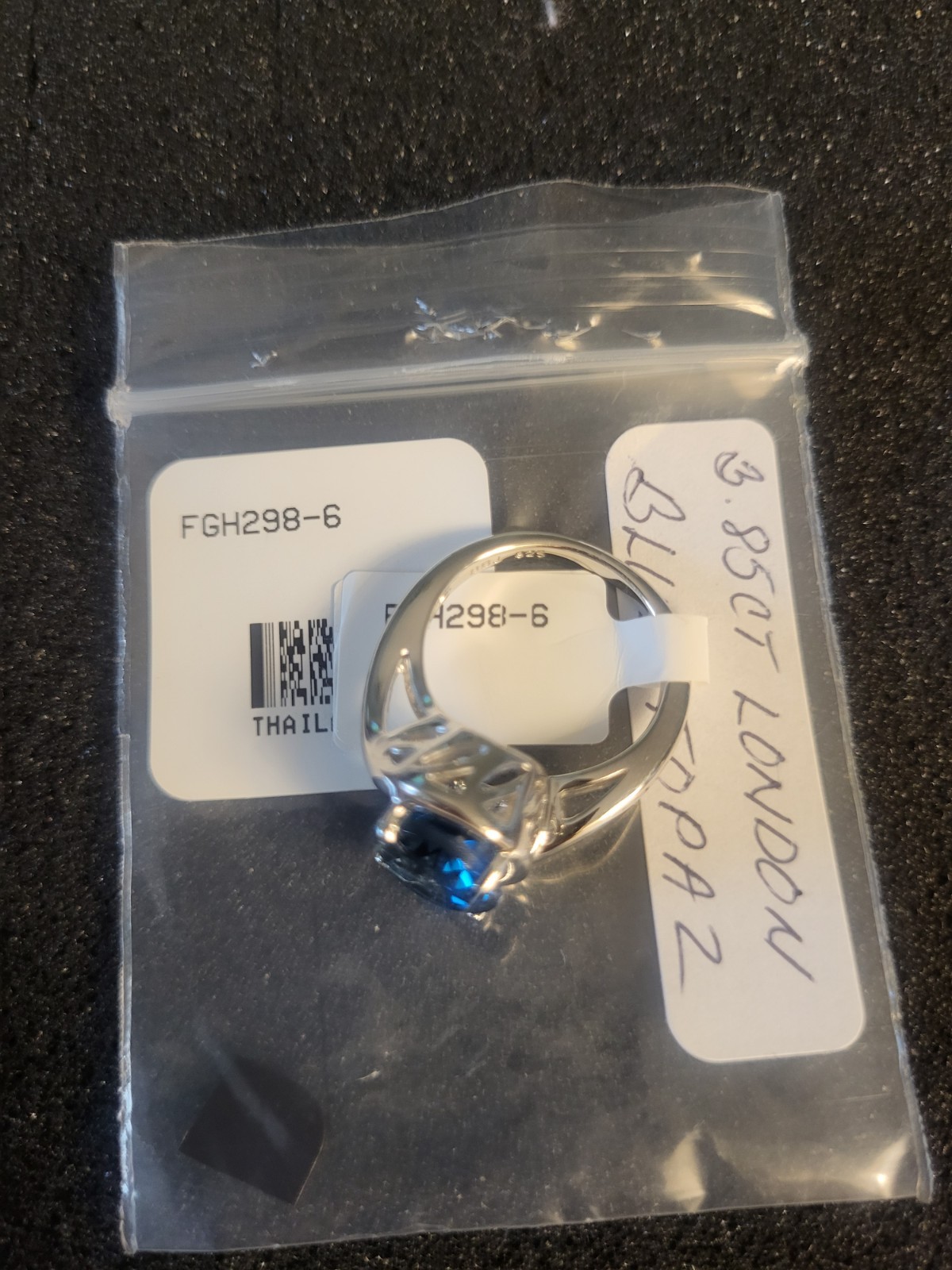 Exquisite London Blue TOPAZ (3.85ctw) Solitaire Ring, 925SS, Sz 6, NIP