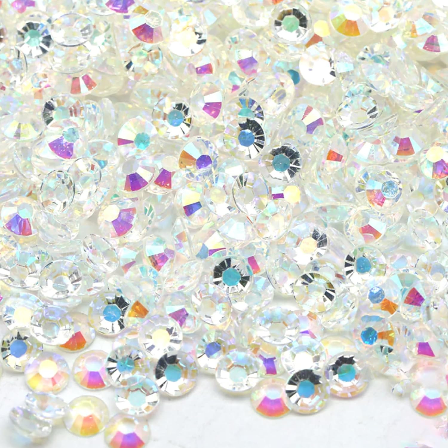 25000Pcs Clear AB Rhinestones Flatback Bulk, 3Mm/4Mm/5Mm Non-Hotfix Crystal roun