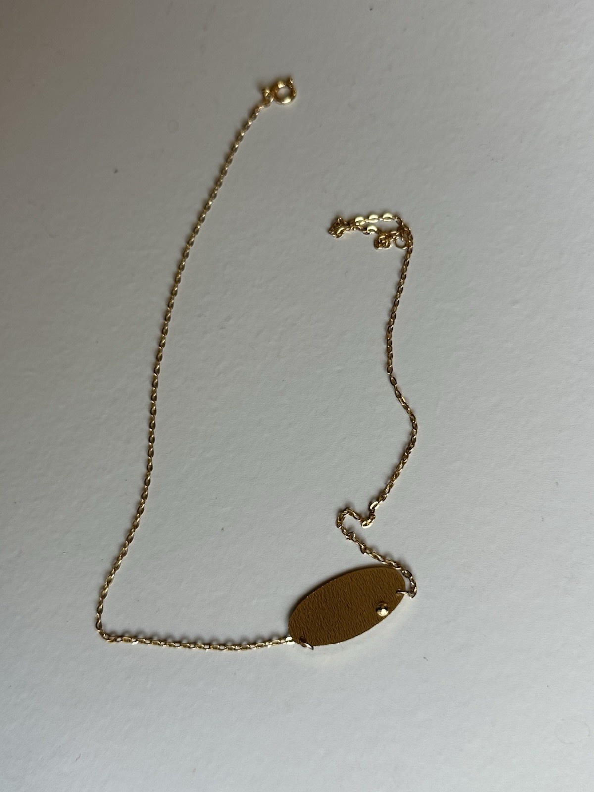 Vtg Gold April Birthstone Necklace .10- 1970s Retail Tag- 15′