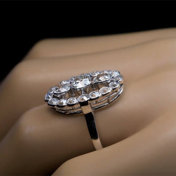 2.50 CT CZ Authentic Victorian Style Engagement Ring Silver Plated Elegant Ring