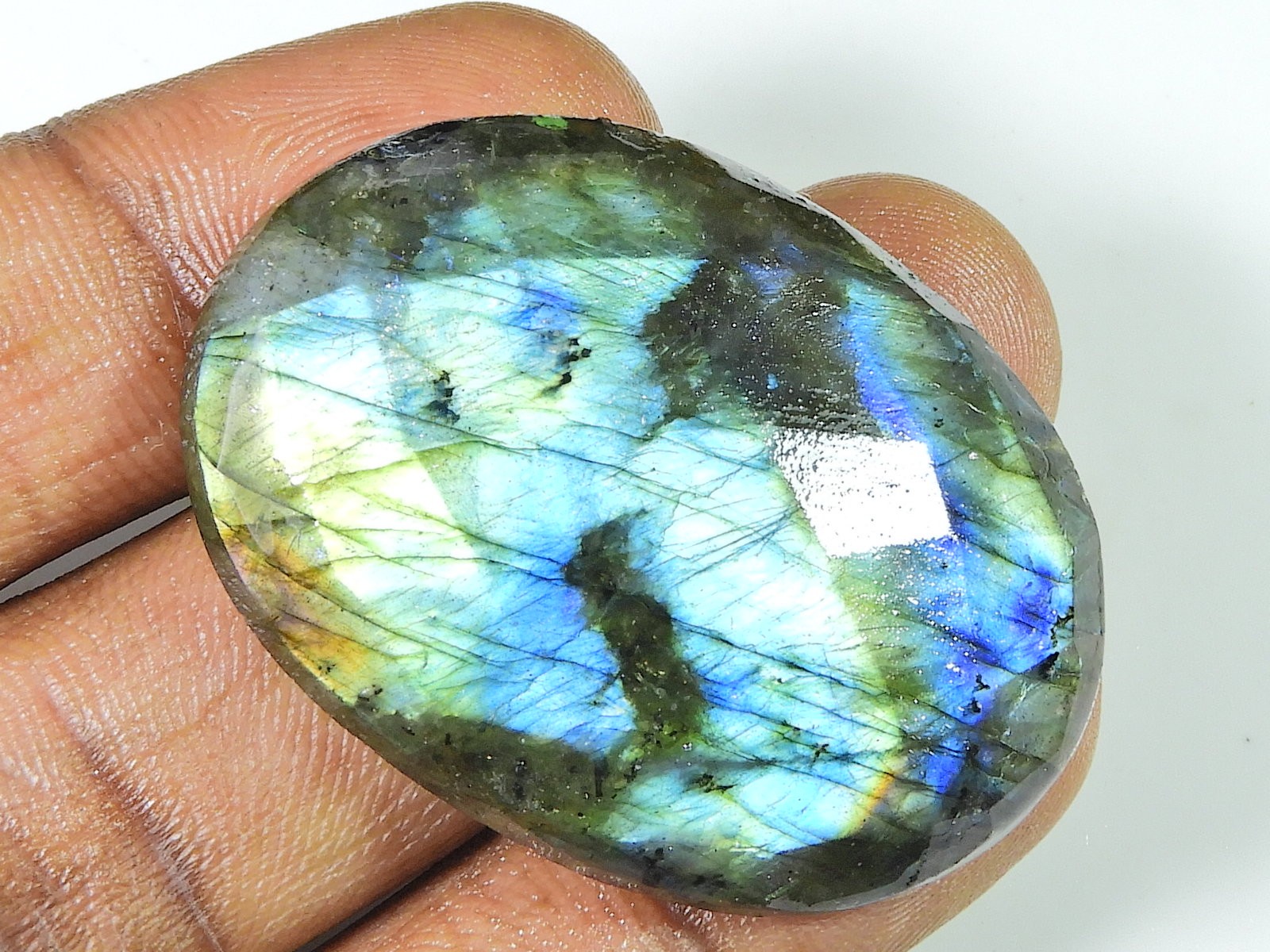 Labradorite Oval facted Cut Crytsal Loose Natural Gemstone 31X43X09 MM