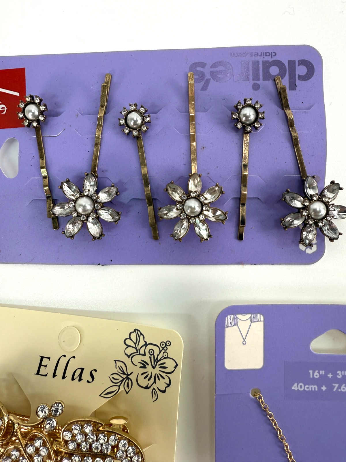 Lot of 8 New Claire’s Costume Jewelry Sets Necklaces Earrings Hair Clips
