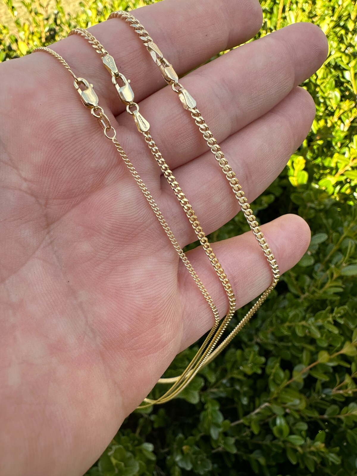 Men’s Ladies Solid 14k Yellow Gold Micro 1.5-3mm Miami Cuban Link Chain Necklace