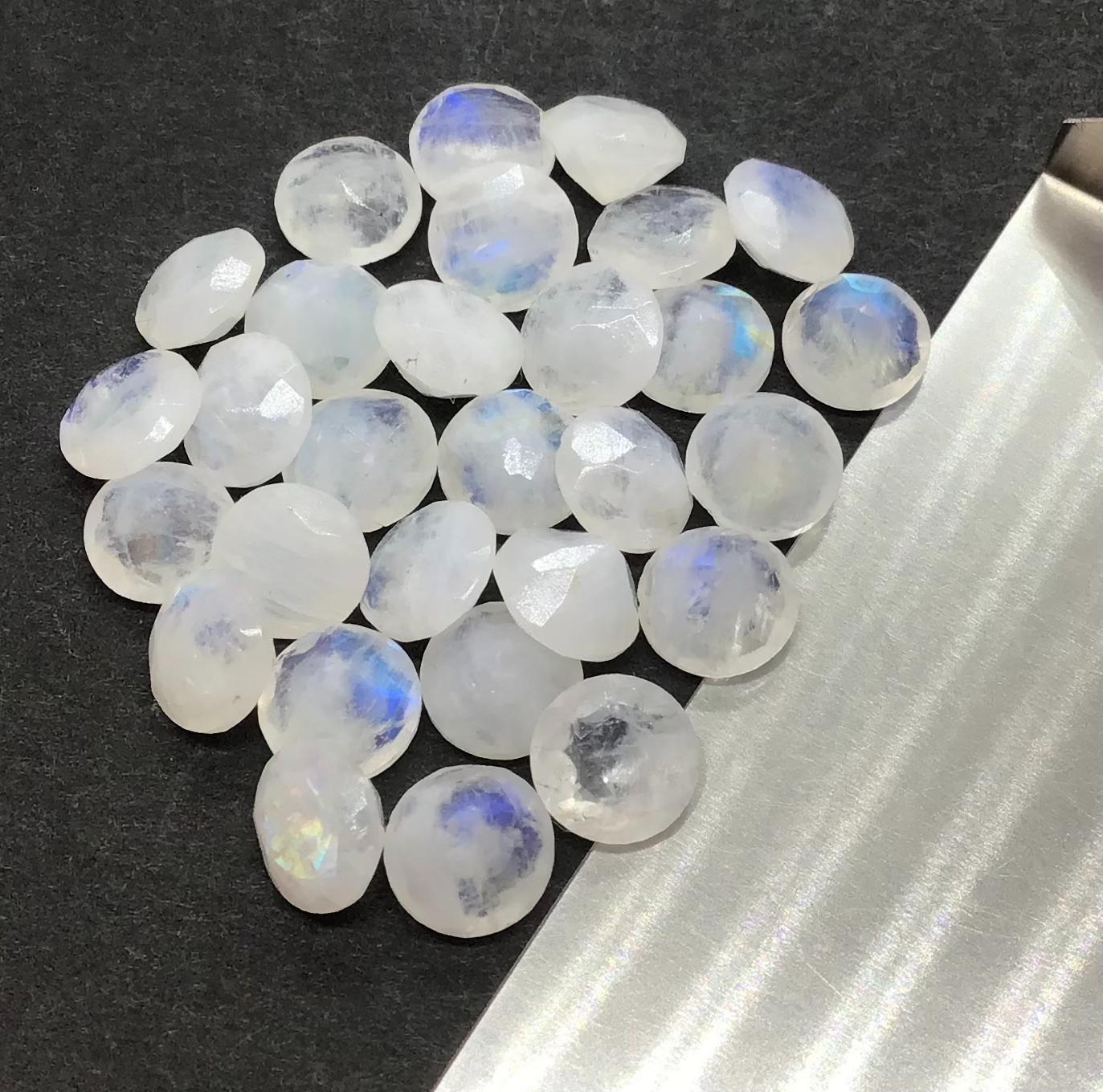 AAA Natural Rainbow Moonstone Round Cut Loose Gemstone For Making All Jewelry