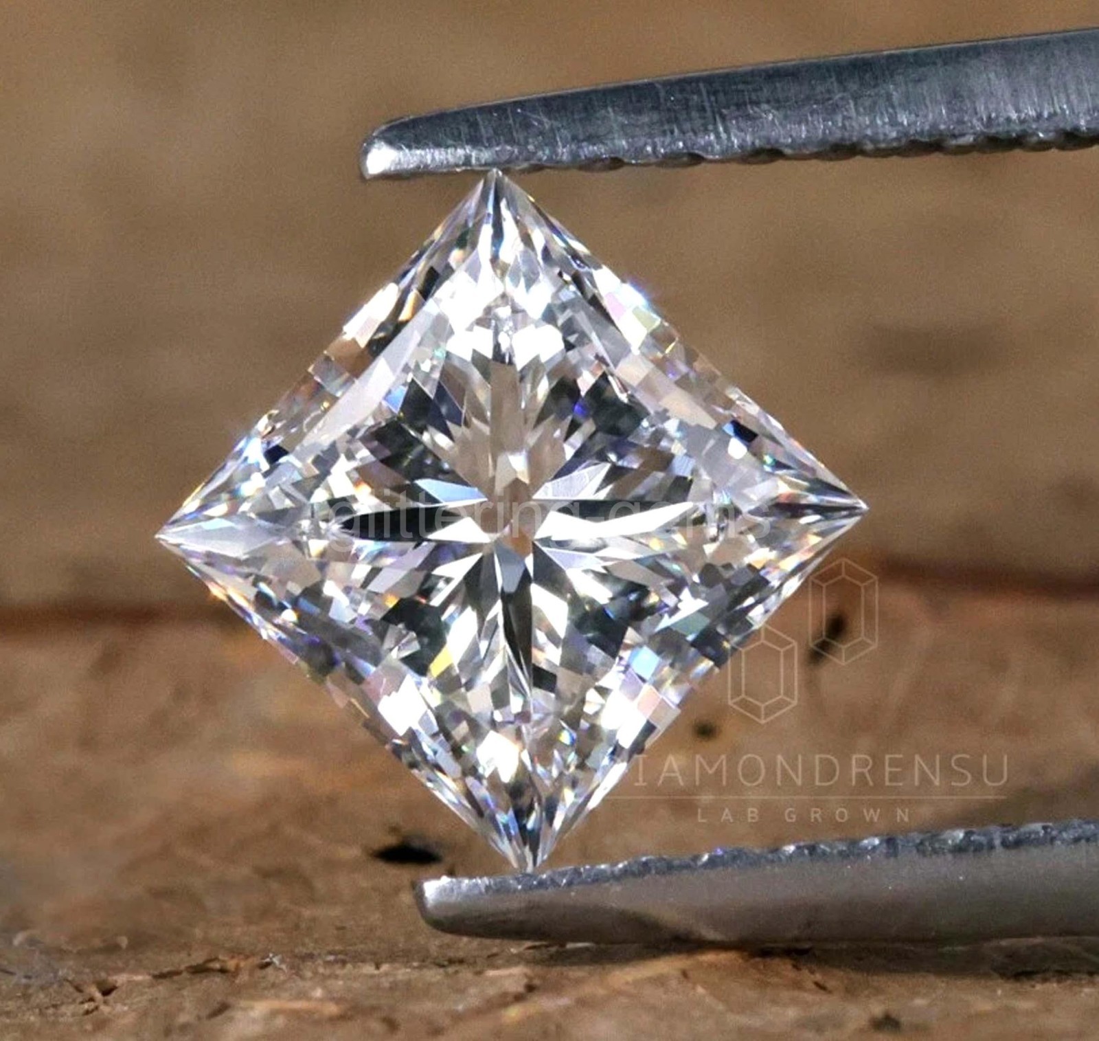 4.70 Carat Lab Grown Diamond Princess Cut D Color VVS1 Certified Loose Gem 5DOQ