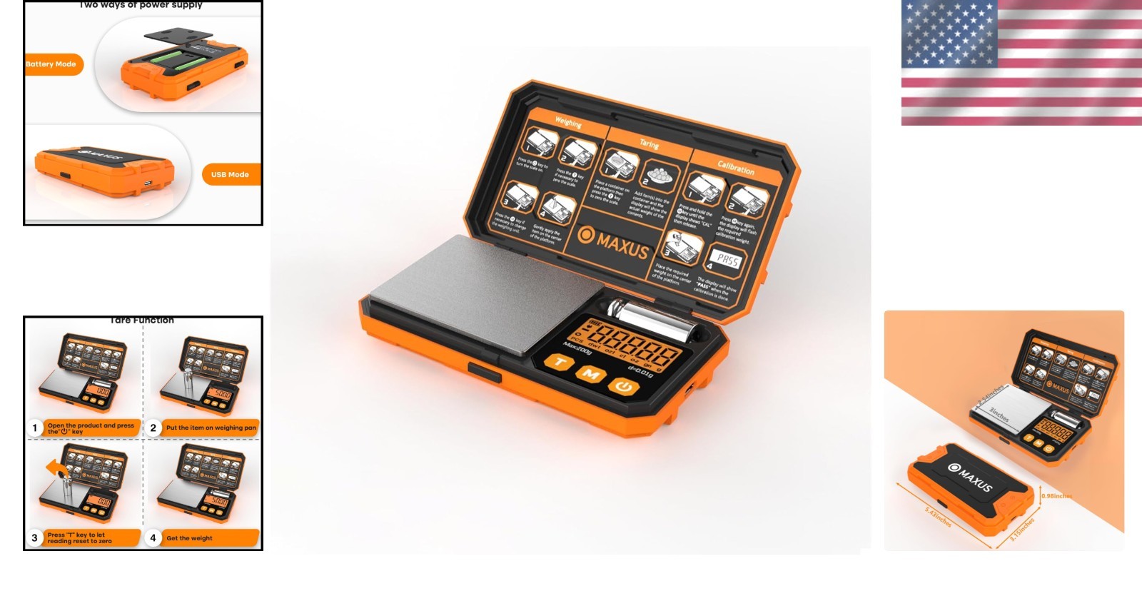 Versatile Pocket Scale 200g with Tare Function – Ideal for On-the-Go Precision