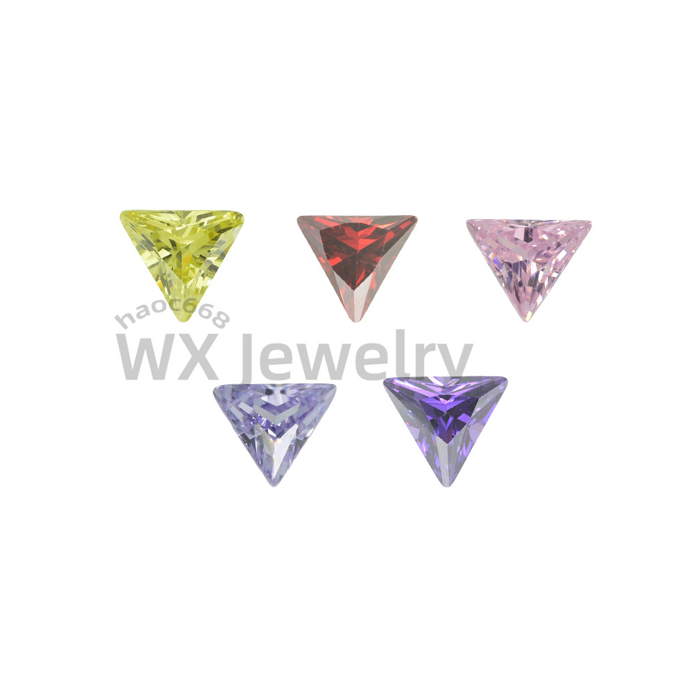 3x3mm-10x10mm Triangle Loose 5A Cubic zirconia Multicoloured Synthetic Gemstone