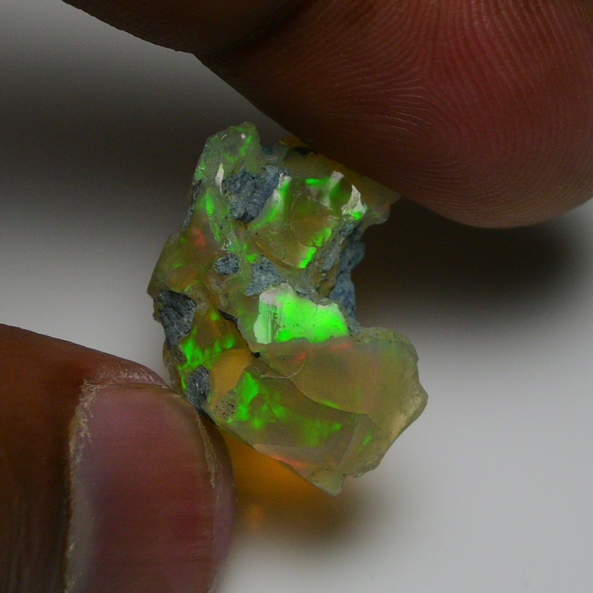 Jewelry Grade Black Opal Rough 13.90 Cts, Natural Ethiopian Raw, Neon Fire Opal