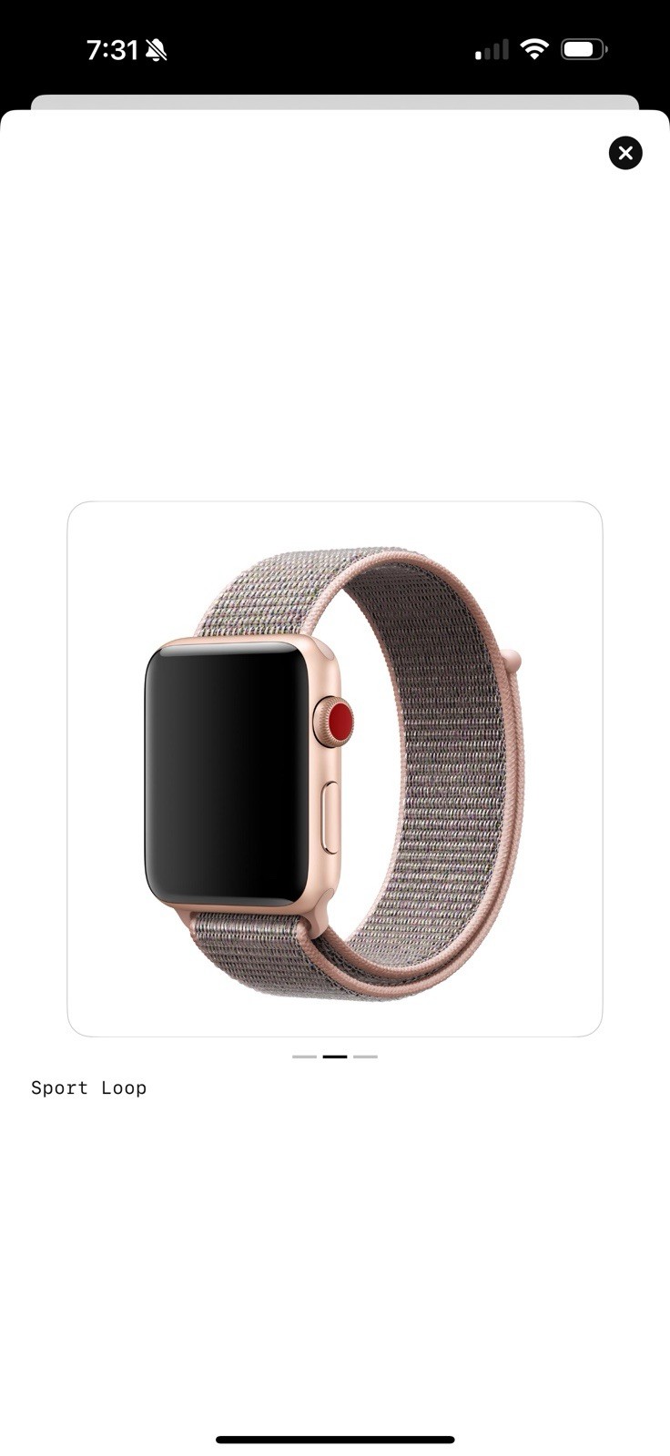 Apple Watch Sport Loop 40mm (38/41) Genuine OEM Pink Sand Used