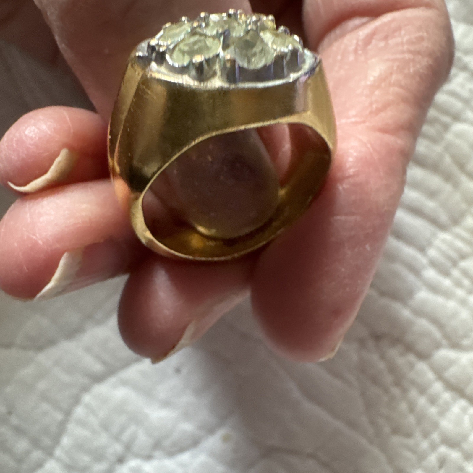 Vintage Mens 18K Gold HG Men’s Cocktail Heavy Gold Ring For Mr. Handsome