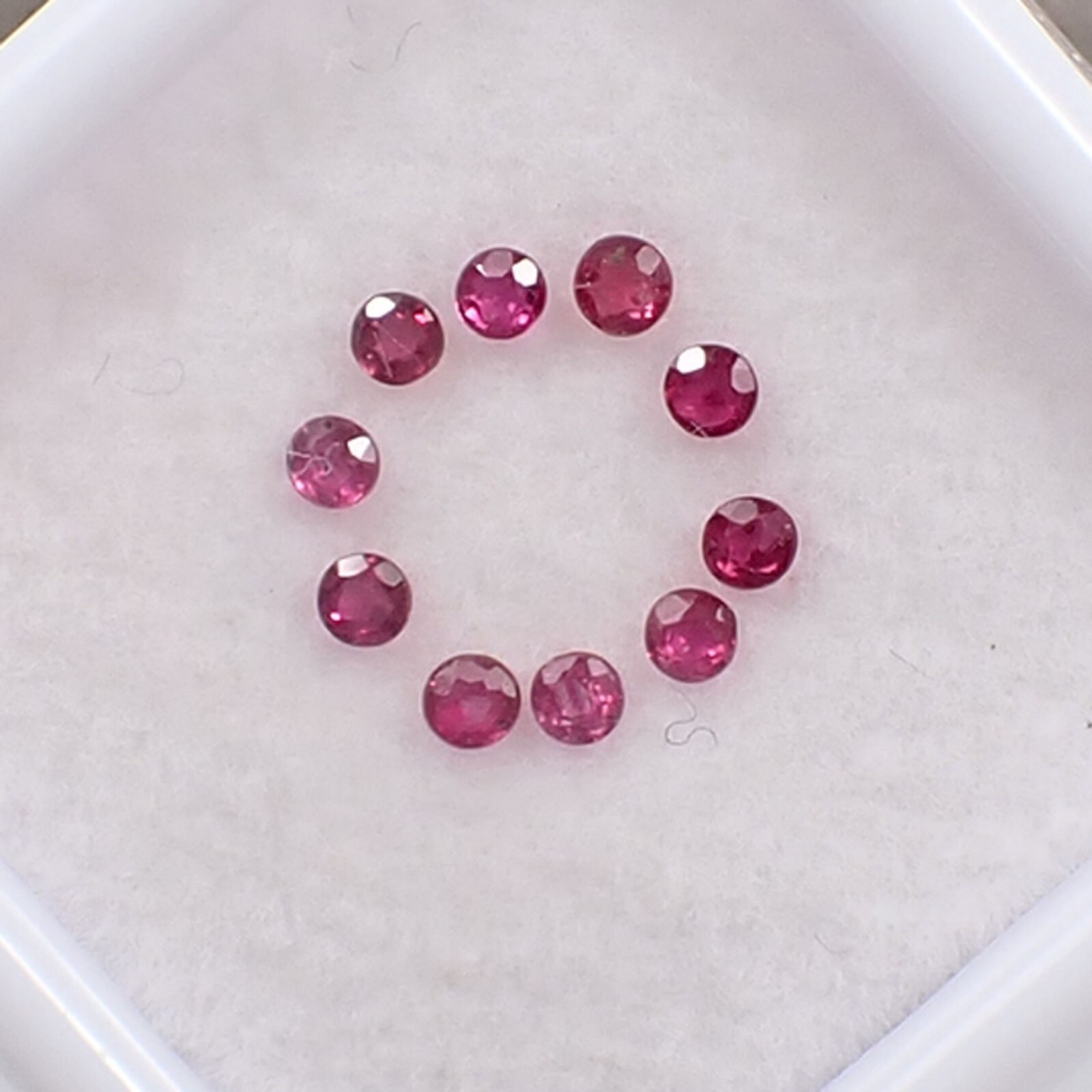 0.30ct Natural Round 1.75 mm Red-Pinkish Ruby Loose Gemstone, Qty 10 pieces
